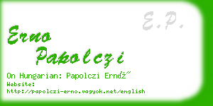 erno papolczi business card